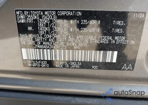 2024 Subaru Solterra Premium z USA, uszkodzony, nr VIN JTMABABA2RA091273